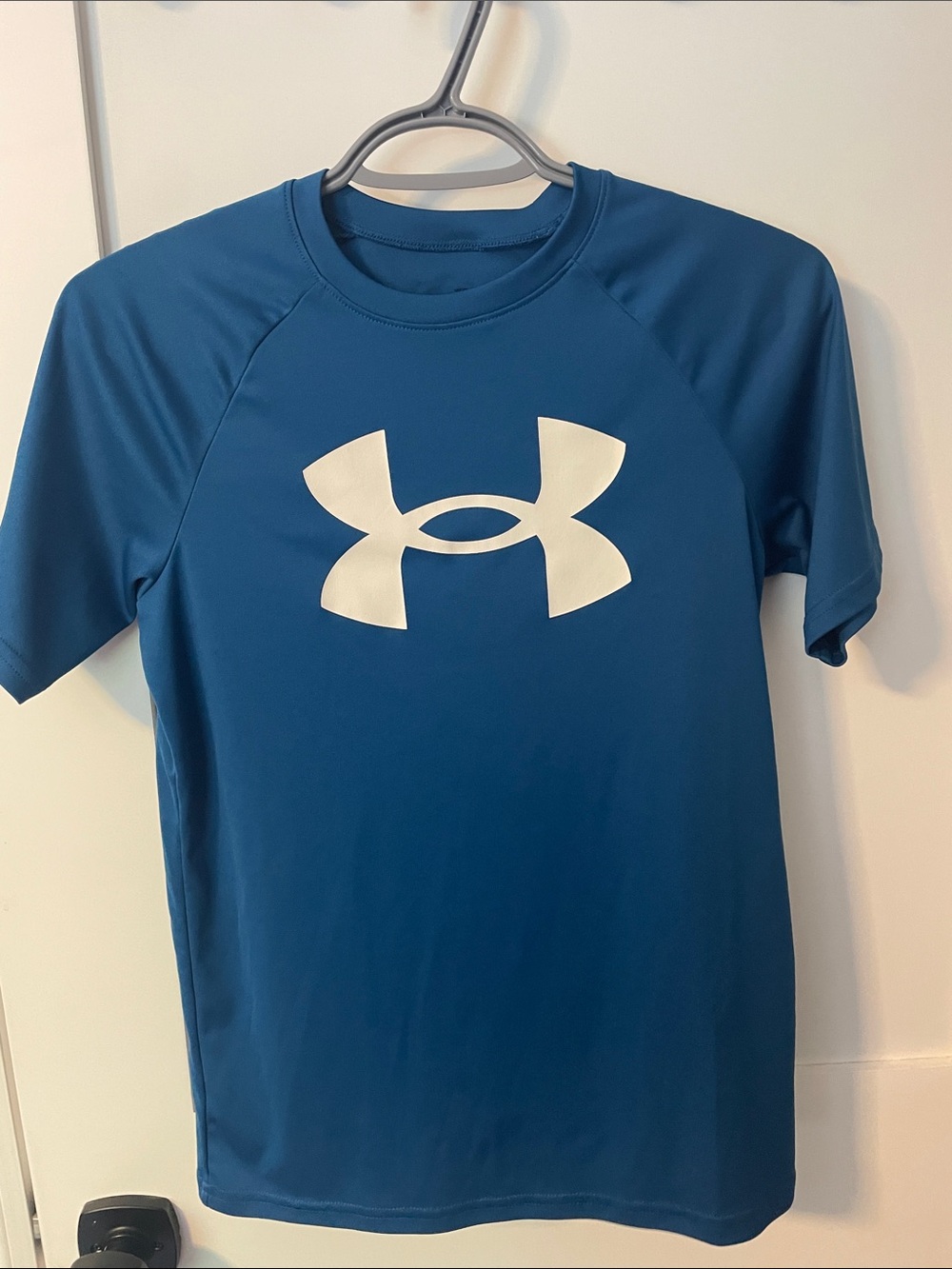 Under Armour Blue Short Sleeve Performance Tee with White Logo